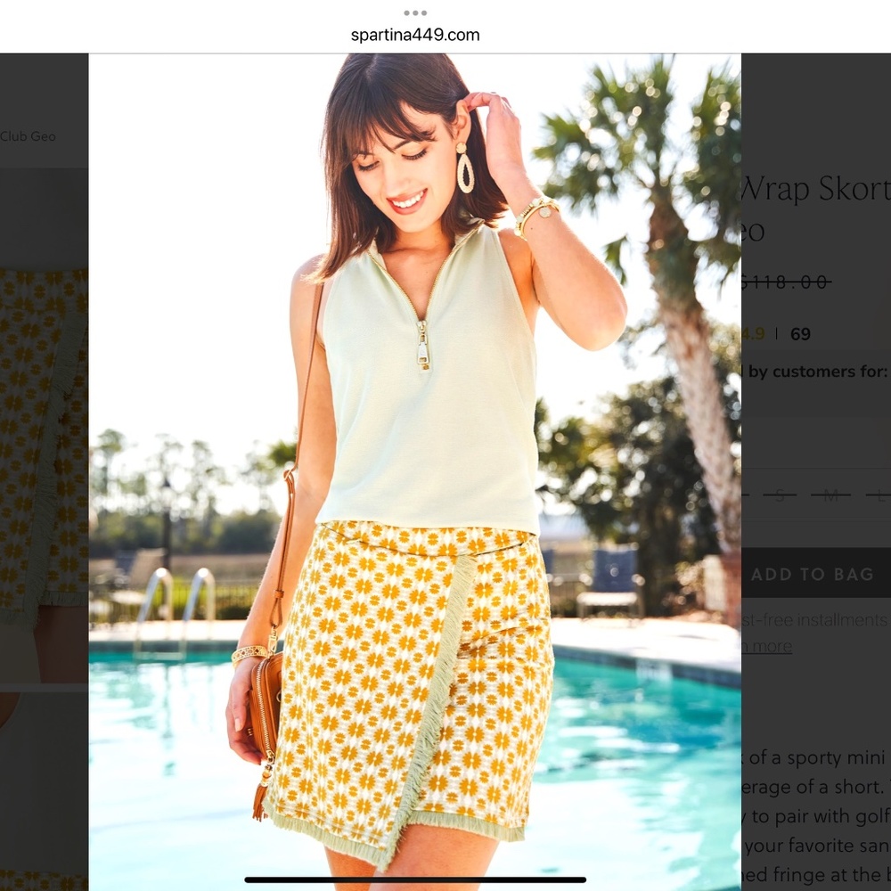 Spartina 449 Fringe Wrap Skort River Club Geo